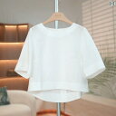 Tシャツ 七分袖 ホワイト スリム シャツ 半袖 ハイエンド 2025夏 レディース トップス リネン レディース トップス