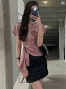 ウエス 丈 ウエスト 2025 夏 ハイエンド 女性用 トップス Tシャツ サテン アセテート 高級 軽い フランスの レディース トップス