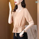 トップ 絹 桑 ビッグ 高級 Tシャツ ウエスト 夏 半袖 レディース シャツ ヘビー 州 杭 レディース トップス