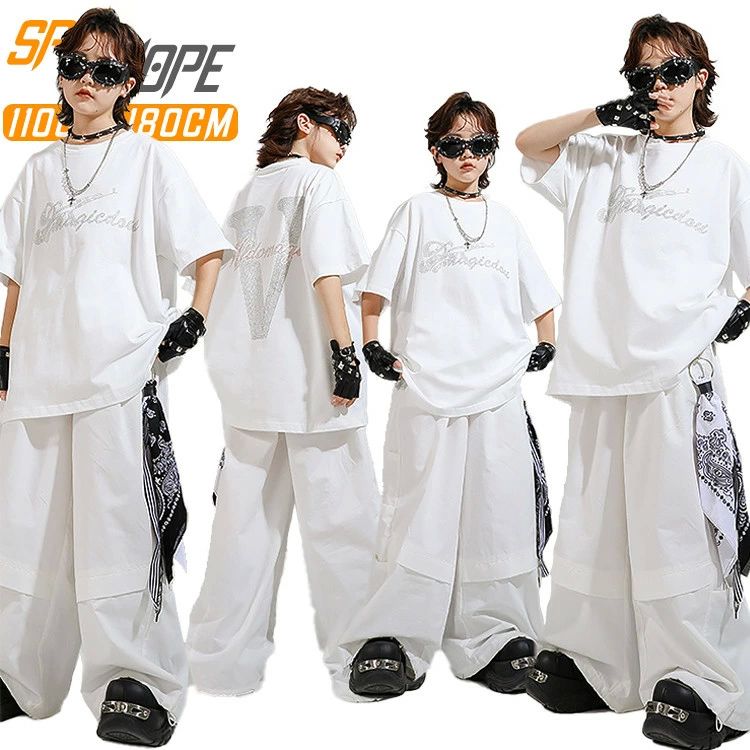 トップス 半袖 ゆったり おしゃれ かっこいい 女の子 男の子 無地 カーゴパンツ カジュアルTシャツ 白 ..