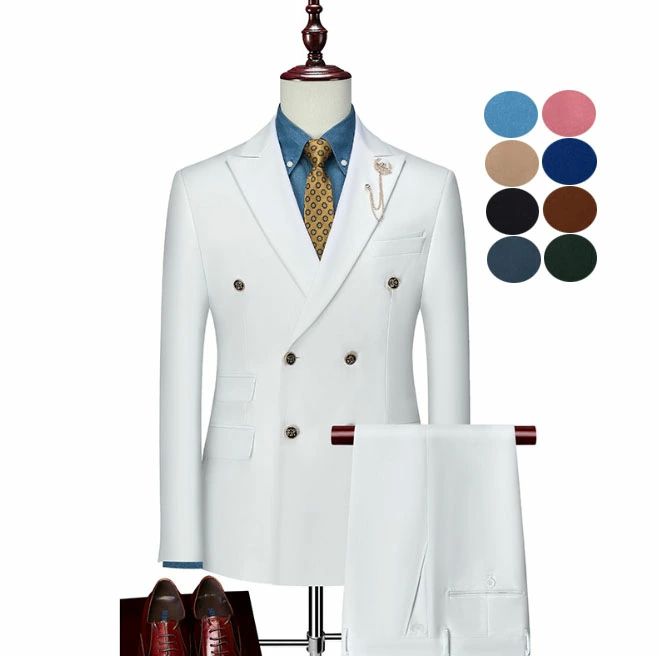 パーティー 結婚式 大人 男性 おしゃれ カラースーツ 12色 スーツ フォマール ダブルボタン 2点セット スーツ ビジネス メンズ