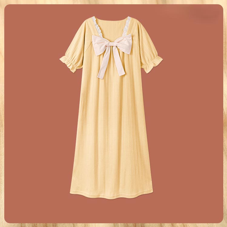フリルワ パジャマワンピース キッズ フリル おしゃれ リボン付き ベビー ワンピース 春夏 パジャマ か..