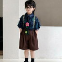 ジュニア 半袖 夏 子供 パンツセット キッズ サロペットパンツ フォーマル 半袖シャツ ハーフパンツ 男の子 ショートパンツ