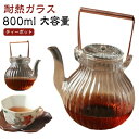 フルーツティー 紅茶ポット 大容量 ジャンピング 銅製持ち手 ガラス製ポット ティーポット 耐熱ガラス ガラス急須 800ml 手作り