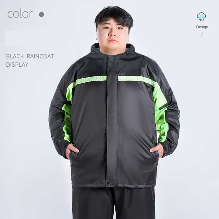 二重透 反射テープ付き アウトドア ロングパンツ ジャケット 長袖 作業着 メンズ レインスーツ 上下 レインコート 大きいサイズ