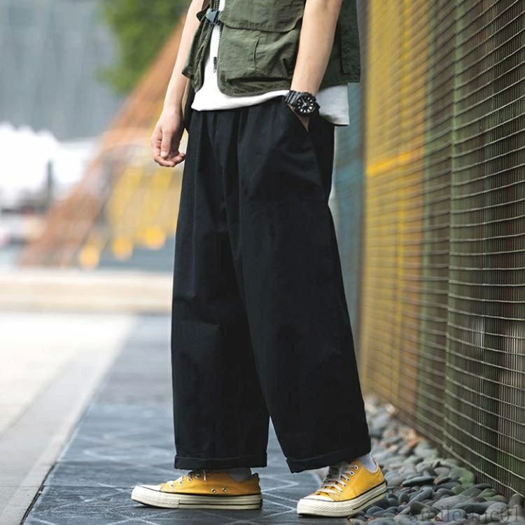 メンズ 無地 パンツ ボトムス 春 夏 秋 チノパン メンズ チノパンツ ワイド 長ズボン ロングパンツ 作業着