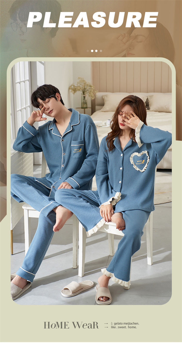 部屋着 春秋 ペアルック 上下セット 長袖 パジャマ 男性 女性 韓国 フランネル ルームウエア クマ柄 メンズ レディース カップル