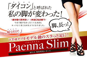 【送料無料+Pt2倍】パエンナスリム 3着セット_脂肪燃焼 レギンス 簡単履くだけ 脚やせダイエット エステに行かず自宅で楽ちんケア 下半身太り 冷え性 足のむくみ 着圧 スパッツ タイツ 太もも ふくらはぎ ヒップケア 引き締め 足痩せ 履いて寝るだけ