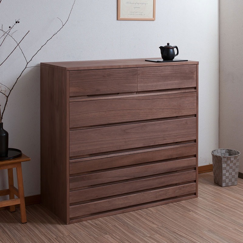 【桐心】きごころシリーズ 桐箪笥7段 ブラウン色