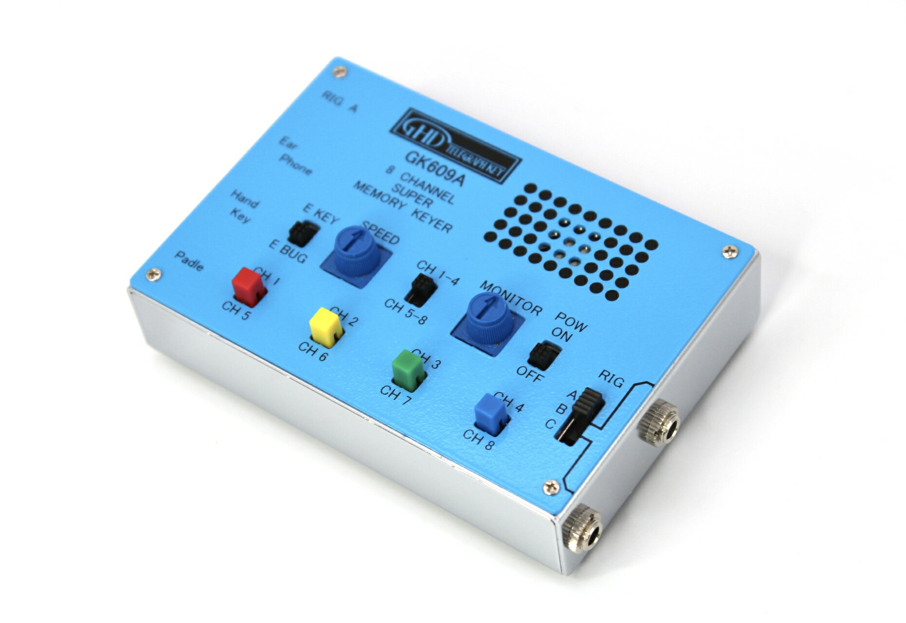 GK609A メモリーキーヤー　 GHDキー　8チャンネル アマチュア無線 無線 モールス通信 モールス 電信 電鍵 パドル バグキー キー 国産 日本製　ghdキー　モールス　cw　　ghd
