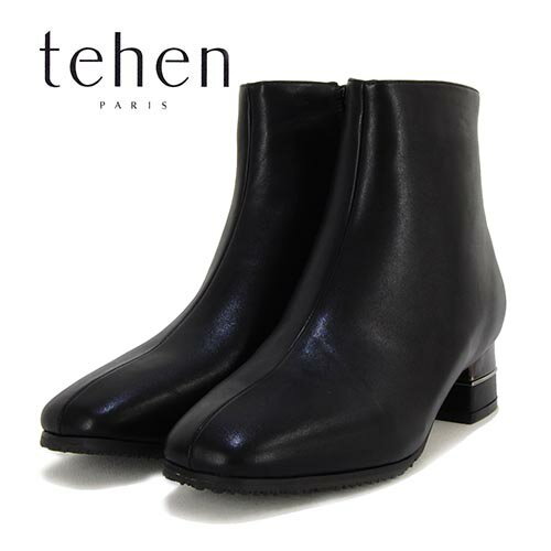 テーン ブーツ レディース 【SALE20％OFF】テーン　tehen　合皮　デザインヒール　シンプル　ショートブーツ
