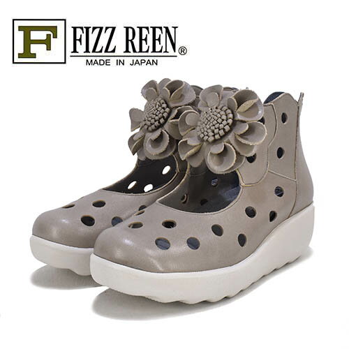Rakuten - FIZZREEN　フィズリーン　革　フラワーモチーフ　ハイカット　パンプス
