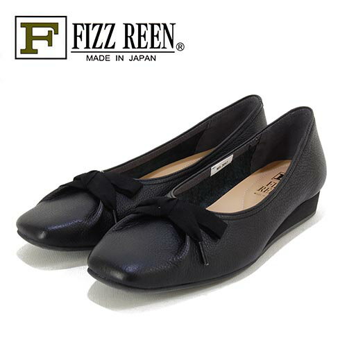 FIZZREEN　フィズリーン　革　リボン　ローヒールパンプス