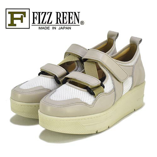 Rakuten - FIZZREEN　フィズリーン　革X生地　甲ストラップ　厚底　カジュアルシューズ