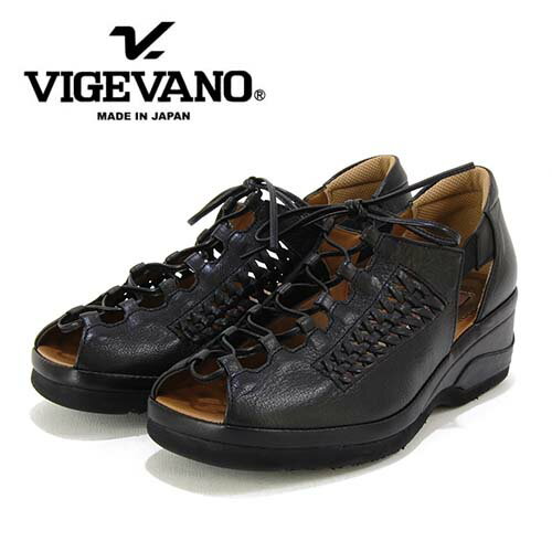 【SALE30％OFF】VIGEVANO ヴィジェヴァノ 革 レースアップ オープントウシューズ