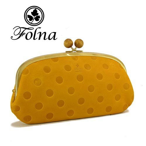 FOLNA(フォルナ) 革 ドット型押し がま口サイフ