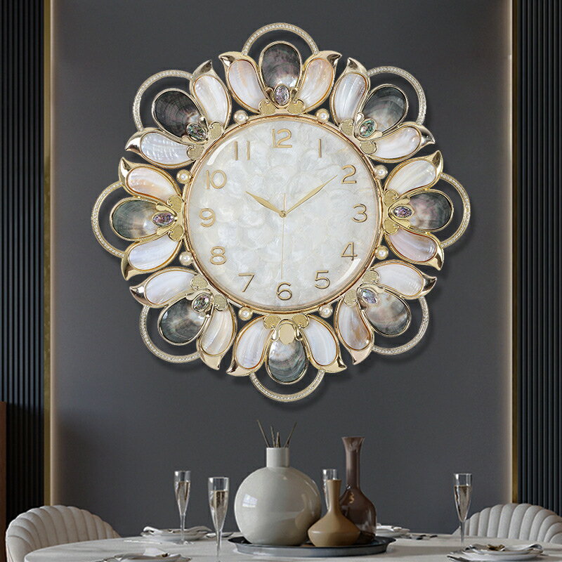 【クーポン10,000円OFF】【ポイント5倍】【送料無料 ※北海道・沖縄・離島除く 】 GMS03125 掛け時計 おしゃれ 壁掛け時計 モダン ラグジュアリー エレガント 豪華 デザイン 金属製 ゴールド 金色 天然貝殻 シェル 銅製指針 キラキラ 大きい 72cm [2]