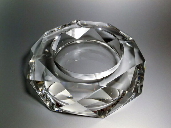 【ポイント5倍】【送料無料 ※北海道・沖縄・離島除く 】 GMS00486-CR-M G-HOUSE(ジーハウス) 高級 クリスタル ガラス製 灰皿 クリア(透...