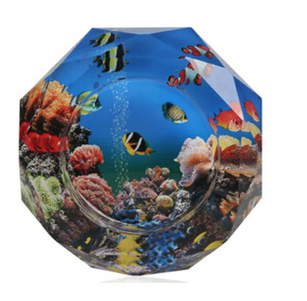 【ポイント5倍】【送料無料 ※北海道・沖縄・離島除く 】 GMS00255-F 】G-HOUSE(ジーハウス) 高級クリスタルガラス 灰皿 水族館 HM-021...