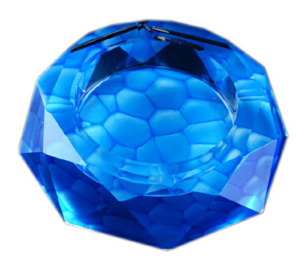 【ポイント5倍】【送料無料 ※北海道・沖縄・離島除く 】 GMS00625-18 高級クリスタルガラス製 灰皿 ブルー 18cm HM-0583-18【プレゼン...