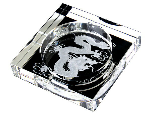 【ポイント5倍】【送料無料 ※北海道・沖縄・離島除く 】 GMS00471-D G-HOUSE(ジーハウス) 高級 クリスタル ガラス製 灰皿 彫刻 ドラゴン ...