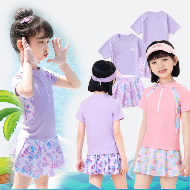 【送料無料】◆即納 パープル/ピンク水着◆ 女の子水着セパレート/ セパレート 水着2...
