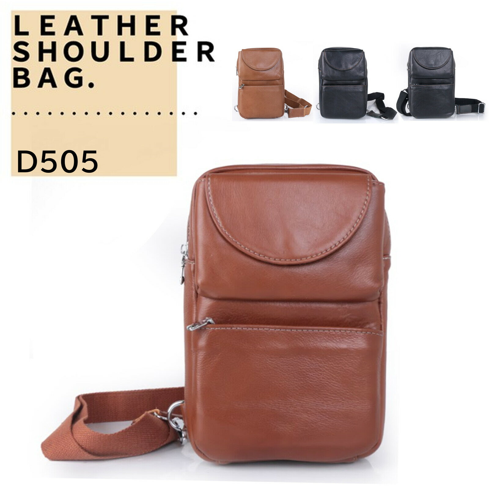 Rakuten - 【D505】本革 ショルダーバッグ　レザーバッグ　斜め掛けバッグ　鞄