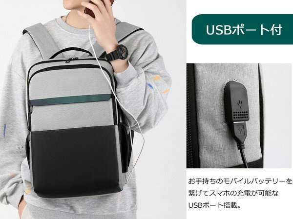 【1332】ナイロンバックパック　メンズ　ビジネス　大容量　リュックサック　通勤　通学 3