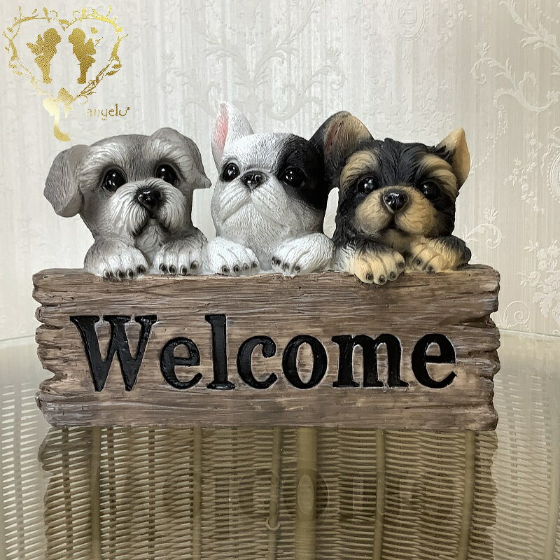 乐天商城 - NEW【DOGウエルカム】 ガーデニング雑貨 犬置物 【送料無料】ドッグ 庭 玄関 オーナメント おしゃれ 置くだけ