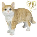 送料無料 【歩くビスケットとら白猫 (小)】 CAT リビング 玄関 ガーデン 雑貨 オーナメント おしゃれ置物 樹脂 お出迎え おうち時間 WooBia