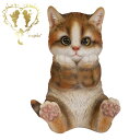 送料無料 【頬杖をつくキジトラ白猫】 CAT リビング 玄関 ガーデン 雑貨 オーナメント おしゃれ置物 樹脂 お出迎え おうち時間 WooBia