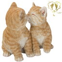 送料無料 【キスするカップル茶トラ猫】CAT リビング 玄関 ガーデン 雑貨 オーナメント おしゃれ置物 樹脂 お出迎え おうち時間 WooBia