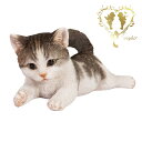 送料無料 【遊ぶサバトラ白子猫】 CAT リビング、 玄関 ガーデン 雑貨 オーナメント おしゃれ置物 樹脂 お出迎え おうち時間 WooBia