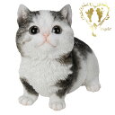 送料無料 【お座りマンチカン 黒ぶち】 CAT リビング 玄関 ガーデン 雑貨 オーナメント おしゃれ置物 樹脂 お出迎え おうち時間 WooBia