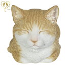 送料無料 【寝るビスケットとら猫】 CAT 本物そっくり 玄関 ガーデン 雑貨 オーナメント おしゃれ置物 樹脂 お出迎え おうち時間 WooBia