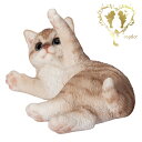 送料無料 【じゃれるミルクティー猫】トラ猫 ミルクティ色 リビング 玄関 ガーデン 雑貨 オーナメント おしゃれ置物 樹脂 お出迎え おうち時間 WooBia