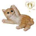 送料無料 【じゃれる茶トラ子猫】CAT リビング 玄関 ガーデン 雑貨 オーナメント おしゃれ置物 樹脂 お出迎え おうち時間 WooBia