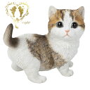 送料無料 【右向きマンチカン 茶ぶち】 CAT リビング 玄関 ガーデン 雑貨 オーナメント おしゃれ置物 樹脂 お出迎え おうち時間 WooBia