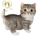 送料無料 【右向きマンチカン ブラウン】 CAT リビング 玄関 ガーデン 雑貨 オーナメント おしゃれ置物 樹脂 お出迎え おうち時間 WooBia