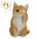 送料無料 【見ざる茶トラ猫】CAT リビング 玄関 ガーデン 雑貨 オーナメント おしゃれ置物 樹脂 お出迎え おうち時間 WooBia