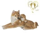 【送料無料】【親子の柴犬】 本物そっくり 犬 ドッグ 置物 ガーデニング エントランス リビング おしゃれ インテリア置物 ウエルカム お出迎え Woobia