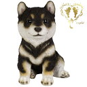 【送料無料】【黒柴の子犬(中)】 本物そっくり 犬 ドッグ 置物 ガーデニング エントランス リビング おしゃれ インテリア置物 ウエルカム お出迎え Woobia