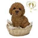 【竹かごプードル レッド】 本物そっくり 犬 ドッグ 置物 ガーデニング エントランス リビング おしゃれ インテリア置物 ウエルカム お出迎え Woobia