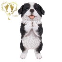 【送料無料】【おねだりボーダーコリー】 本物そっくり 犬 ドッグ 置物 ガーデニング エントランス リビング おしゃれ インテリア置物 ウエルカム お出迎え W...