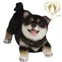 【送料無料】【喜ぶ黒柴犬】 本物そっくり 犬 ドッグ 置物 ガーデニング エントランス リビング おしゃれ インテリア置物 ウエルカム お出迎え Woobia