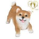 送料無料【喜ぶ柴犬】本物そっくり 庭 玄関【犬置物】ガーデン 雑貨 オーナメント おしゃれ置物 樹脂 お出迎え おうち時間 WooBia