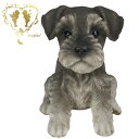 【送料無料】【お座りシュナウザー(小)】 本物そっくり 犬 ドッグ 置物 ガーデニング エントランス リビング おしゃれ インテリア置物 ウエルカム お出迎え Woobia