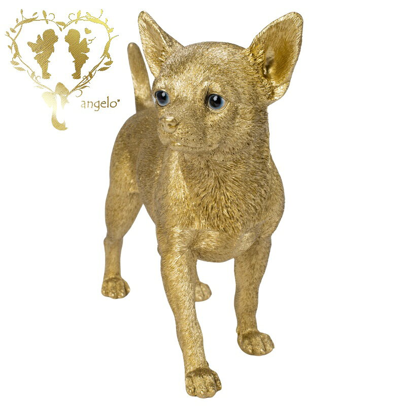 【ぜ〜んぶクーポンで10％OFF】【送料無料】　ゴールド色【歩き出すチワワ　ゴールド】　犬 玄関 ガーデニング オーナメント おしゃれ インテリア置物【ギフト対応】 おうち時間 大人かわいい雑貨 Woobia