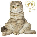 大きなサイズで【スコ座り スコティッシュフォールドたれ耳】 ハイエンドキャット CAT 本物そっくり 玄関 ガーデン 雑貨 オーナメント おしゃれ置物 樹脂 お出迎え おうち時間 WooBia