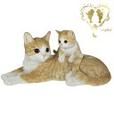 送料無料 【親子のビスケットとら猫】 CAT リビング 玄関 ガーデン 雑貨 オーナメント おしゃれ置物 樹脂 お出迎え おうち時間 WooBia